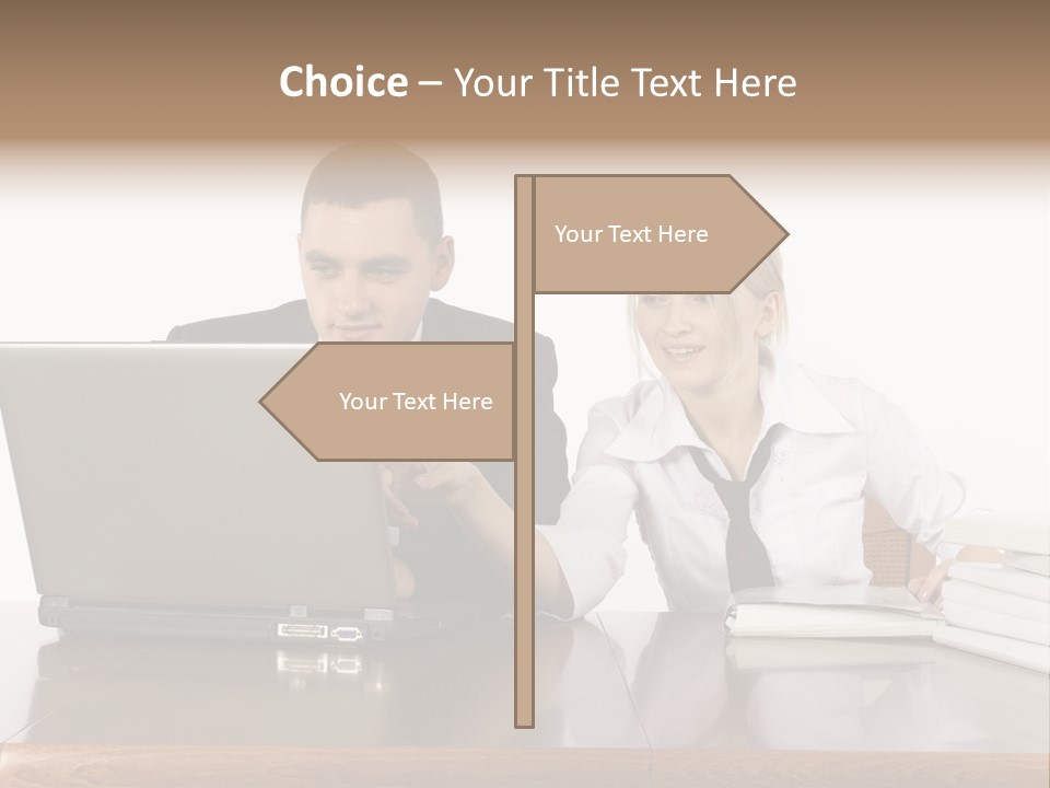 Blurred Pedestrians In Modern Passageway PowerPoint Template
