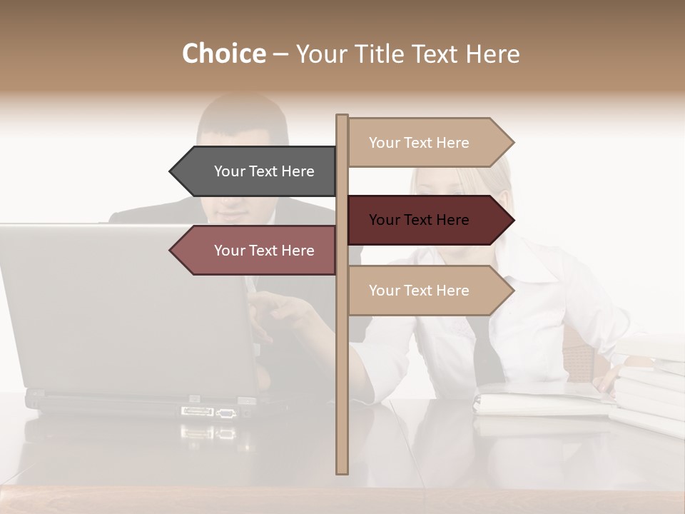 Blurred Pedestrians In Modern Passageway PowerPoint Template