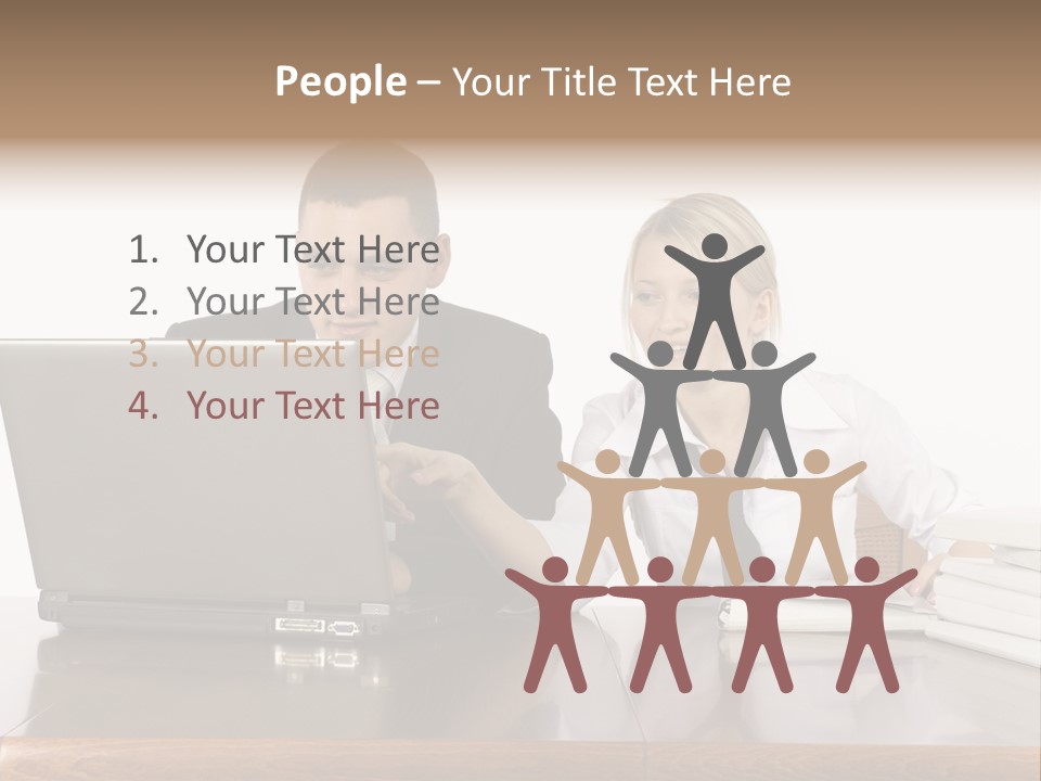 Blurred Pedestrians In Modern Passageway PowerPoint Template