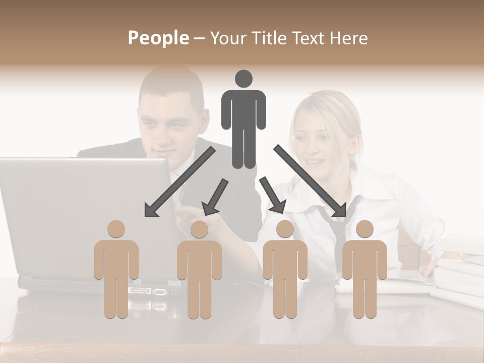 Blurred Pedestrians In Modern Passageway PowerPoint Template