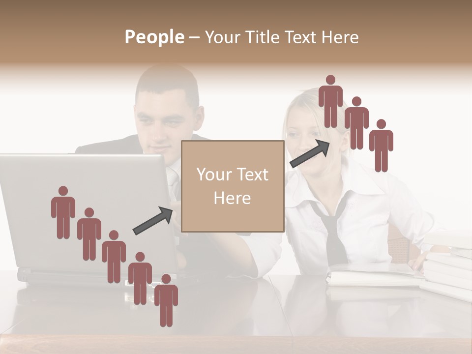 Blurred Pedestrians In Modern Passageway PowerPoint Template