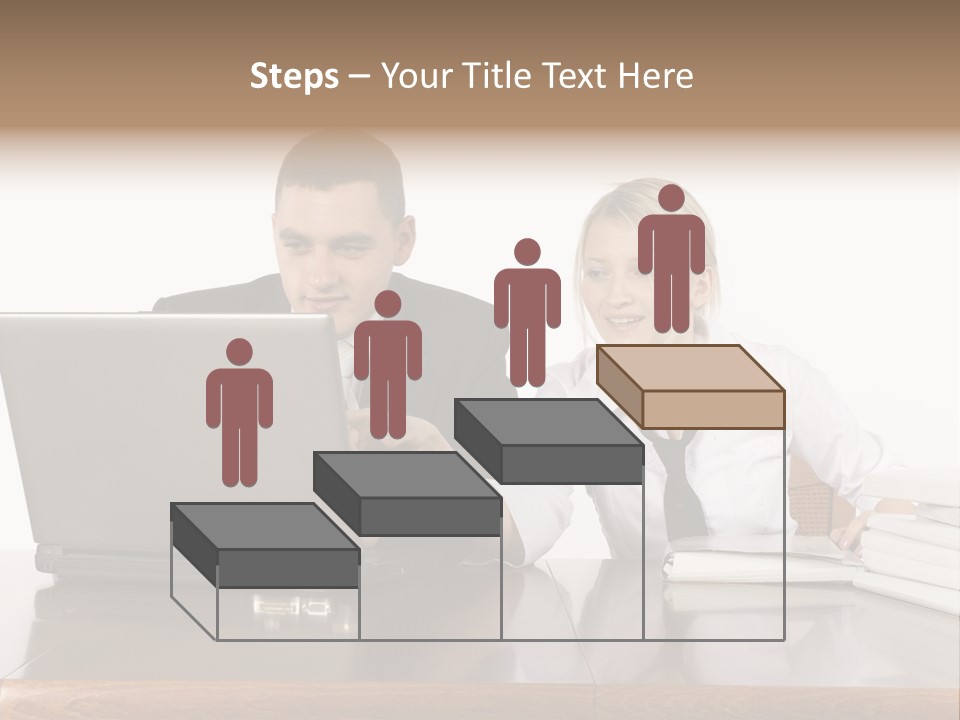 Blurred Pedestrians In Modern Passageway PowerPoint Template