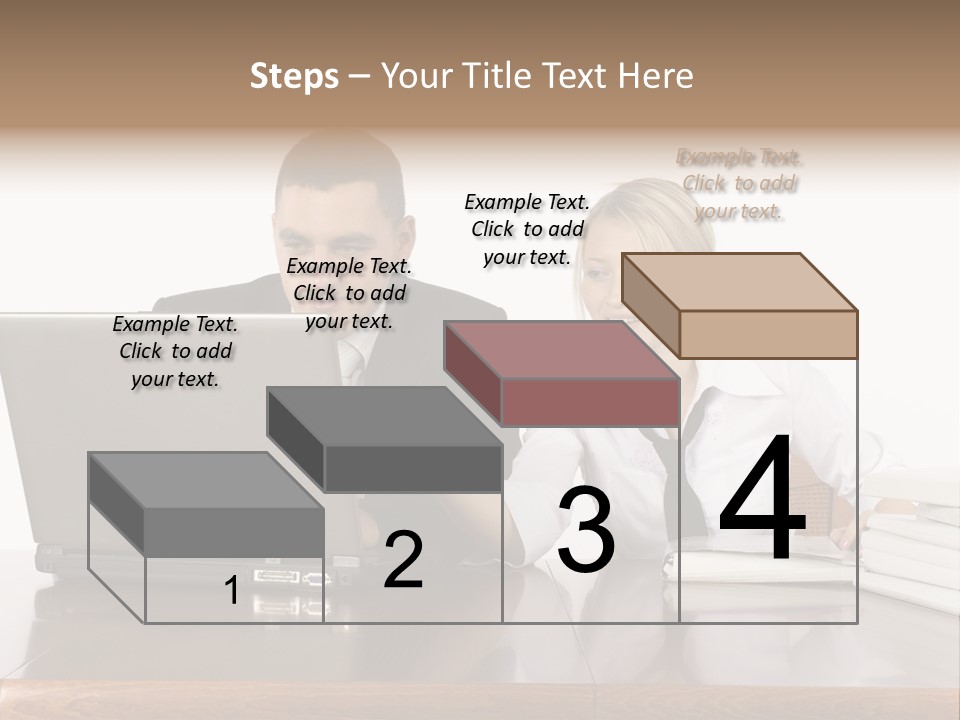 Blurred Pedestrians In Modern Passageway PowerPoint Template