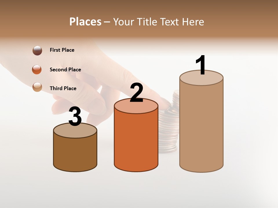 Hand With Coins PowerPoint Template