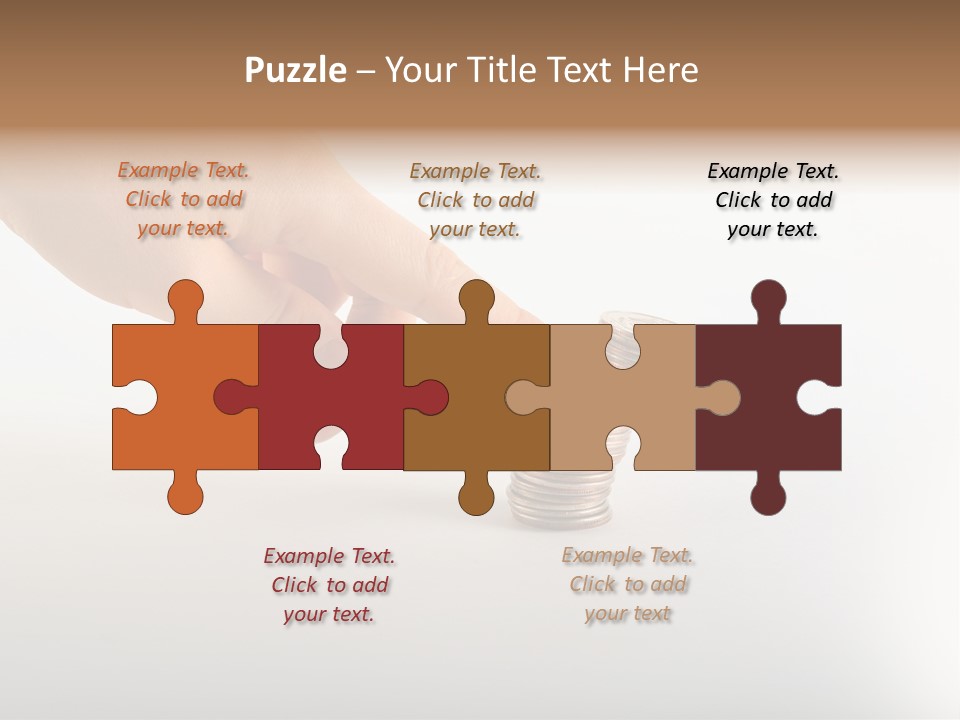 Hand With Coins PowerPoint Template