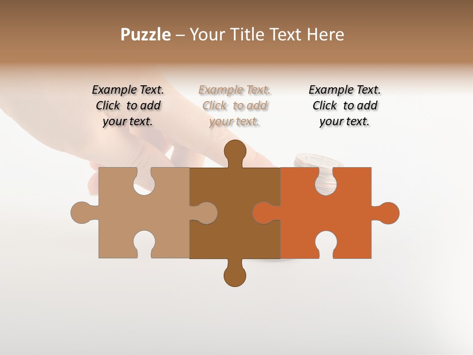 Hand With Coins PowerPoint Template