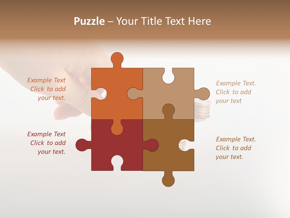 Hand With Coins PowerPoint Template