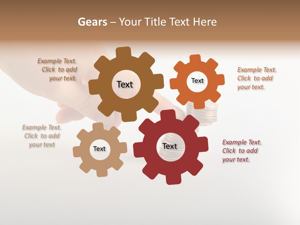 Hand With Coins PowerPoint Template