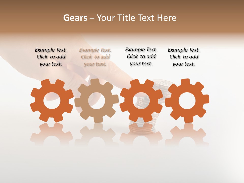 Hand With Coins PowerPoint Template