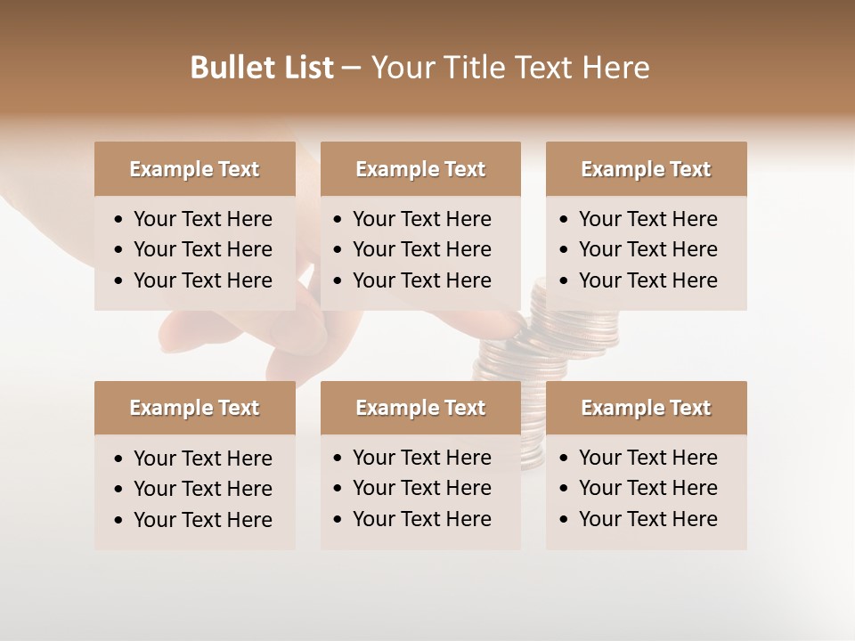 Hand With Coins PowerPoint Template