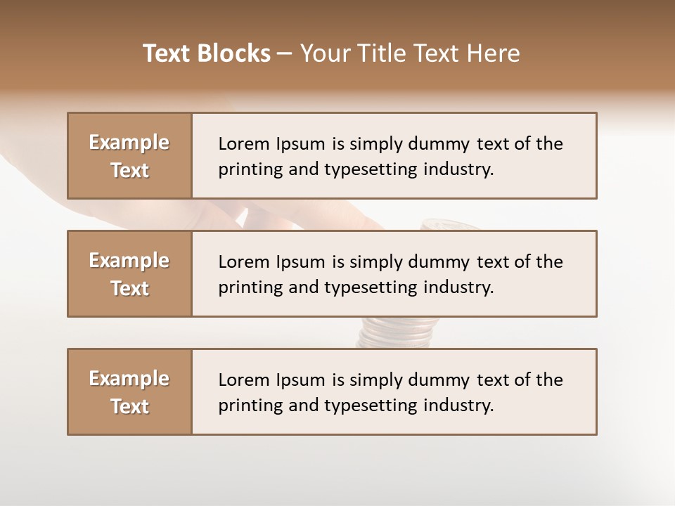 Hand With Coins PowerPoint Template