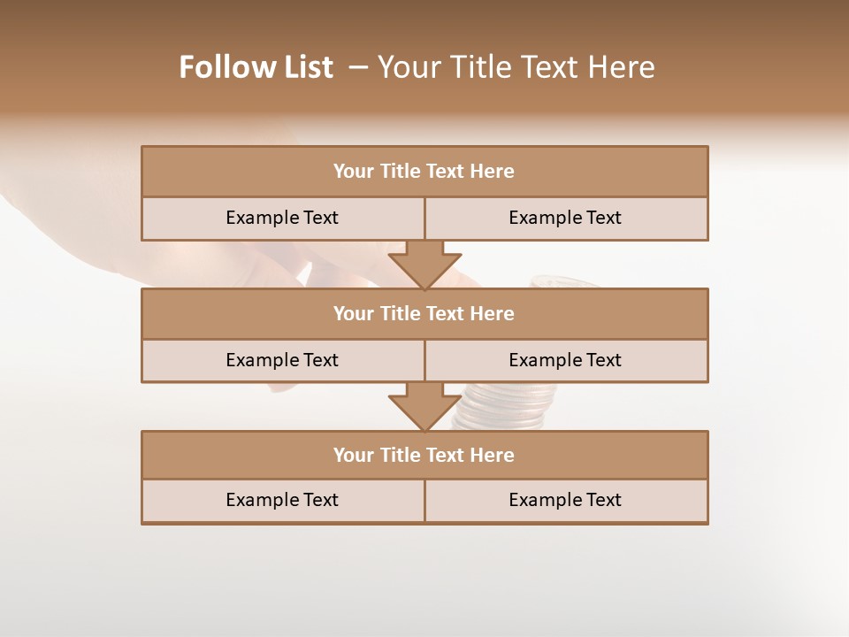 Hand With Coins PowerPoint Template