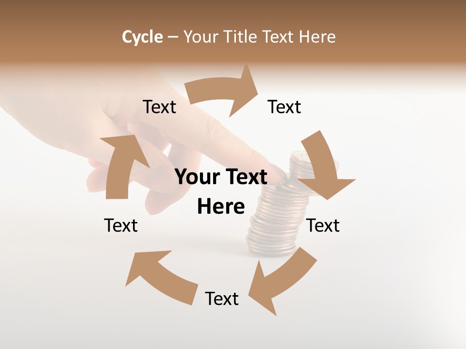 Hand With Coins PowerPoint Template
