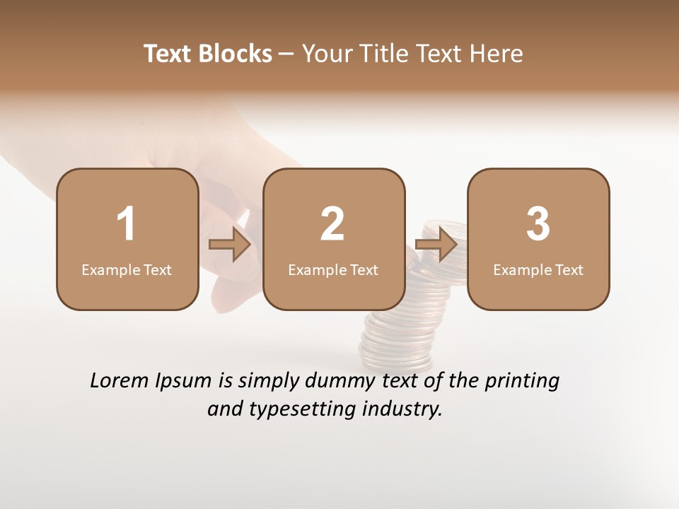 Hand With Coins PowerPoint Template