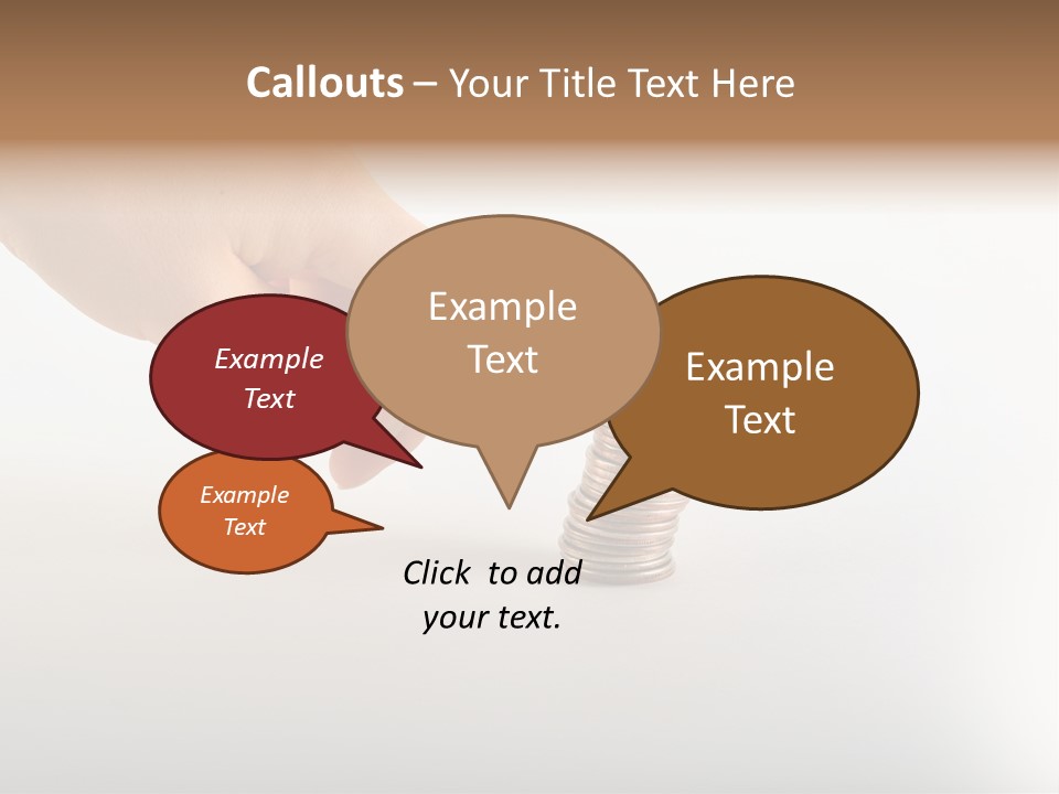 Hand With Coins PowerPoint Template