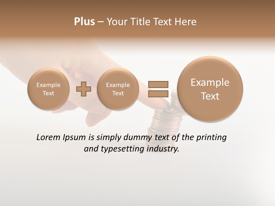 Hand With Coins PowerPoint Template