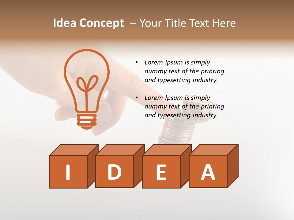 Hand With Coins PowerPoint Template