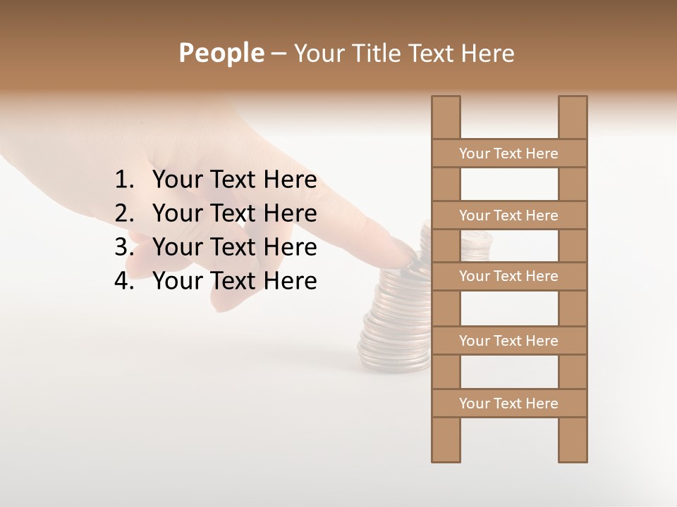 Hand With Coins PowerPoint Template