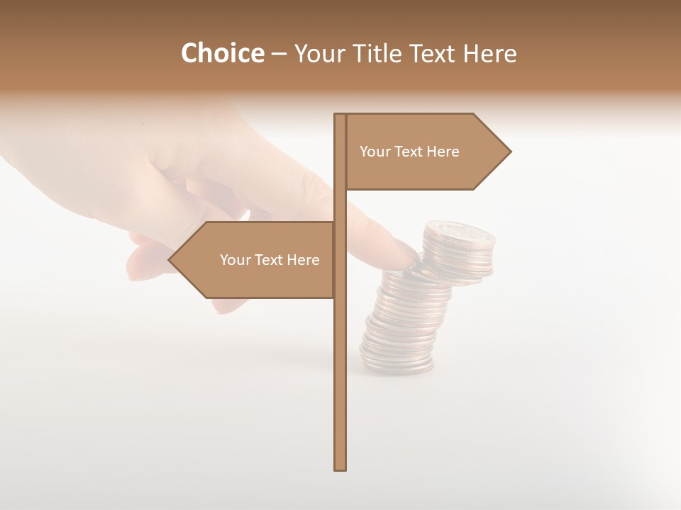 Hand With Coins PowerPoint Template