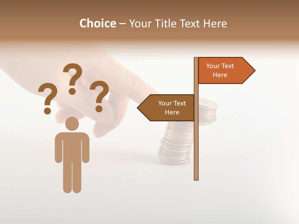Hand With Coins PowerPoint Template