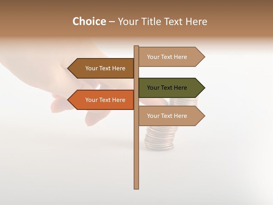 Hand With Coins PowerPoint Template