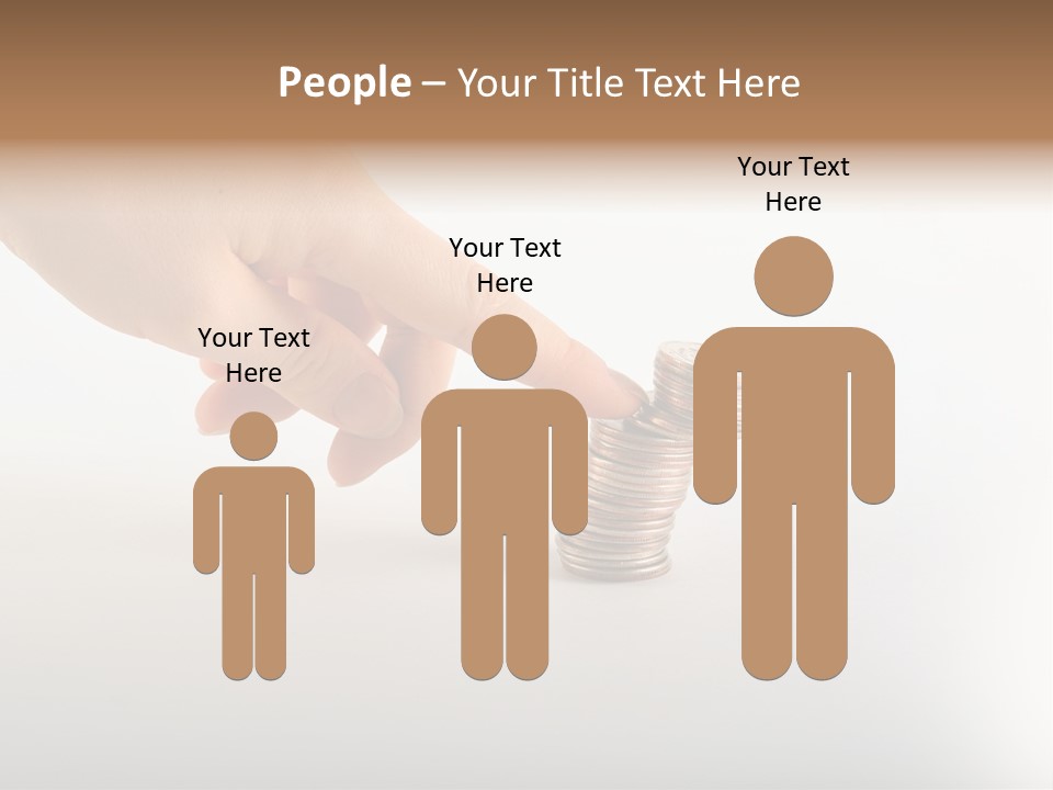 Hand With Coins PowerPoint Template