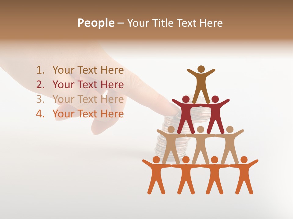 Hand With Coins PowerPoint Template