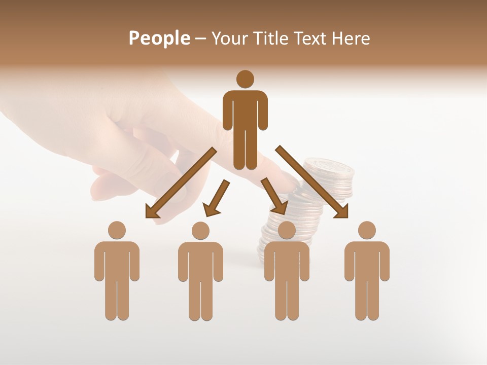 Hand With Coins PowerPoint Template