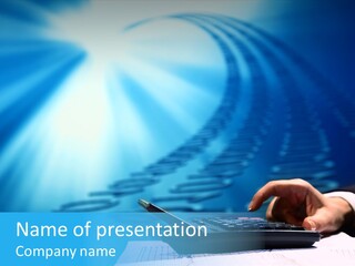 Businessman Data Info PowerPoint Template