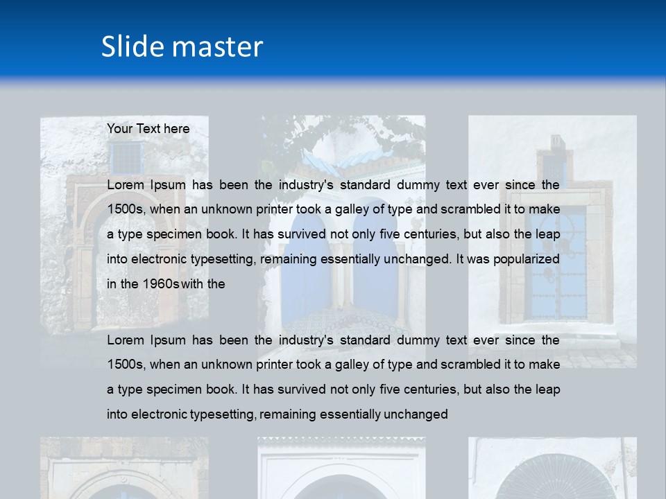 Tunisian Doors Against Black Background, Suitable To Use It As Wallpaper PowerPoint Template