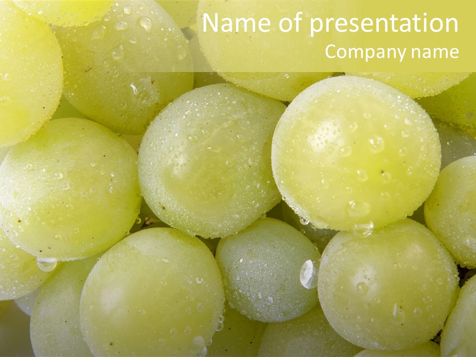 Close Up Of Green Grapes PowerPoint Template