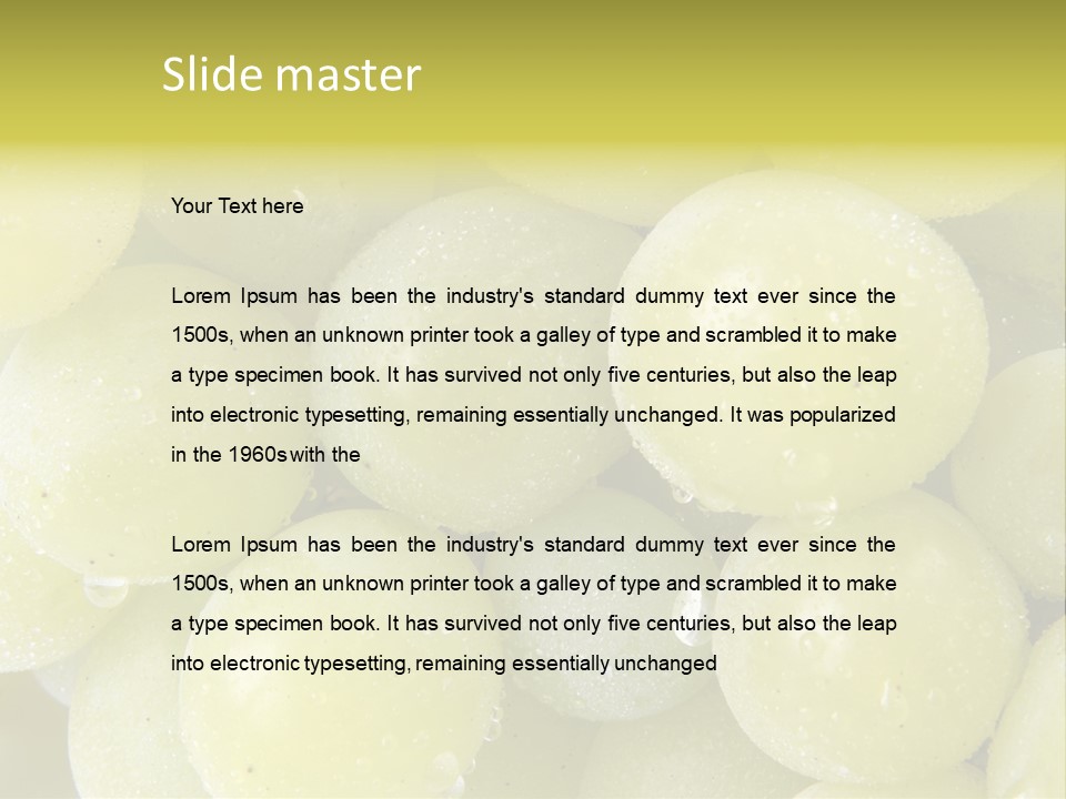 Close Up Of Green Grapes PowerPoint Template