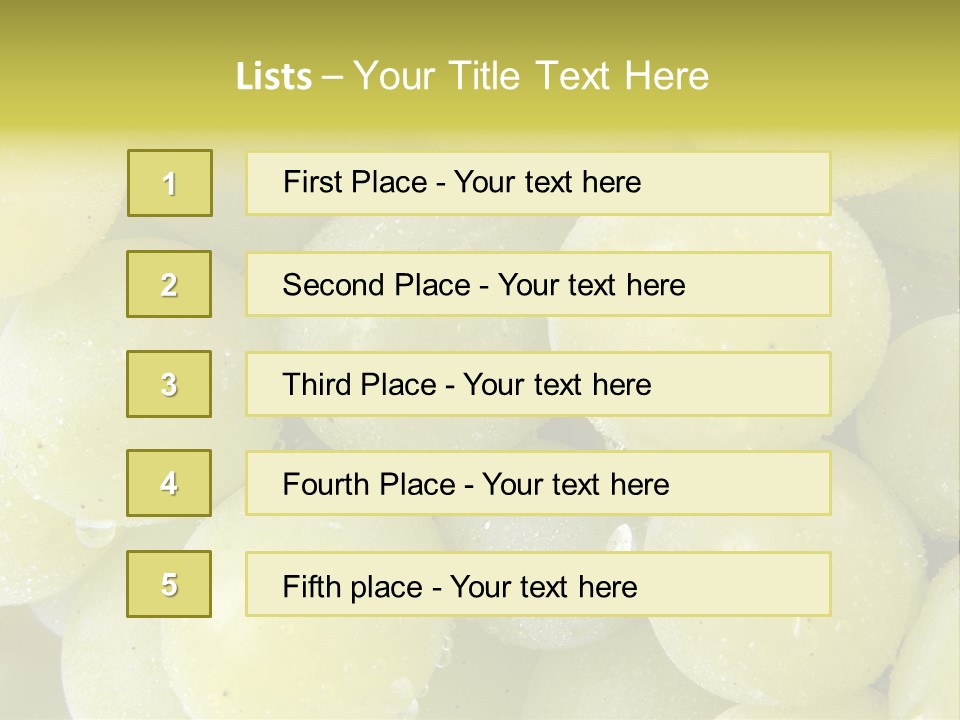 Close Up Of Green Grapes PowerPoint Template