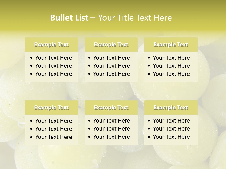 Close Up Of Green Grapes PowerPoint Template