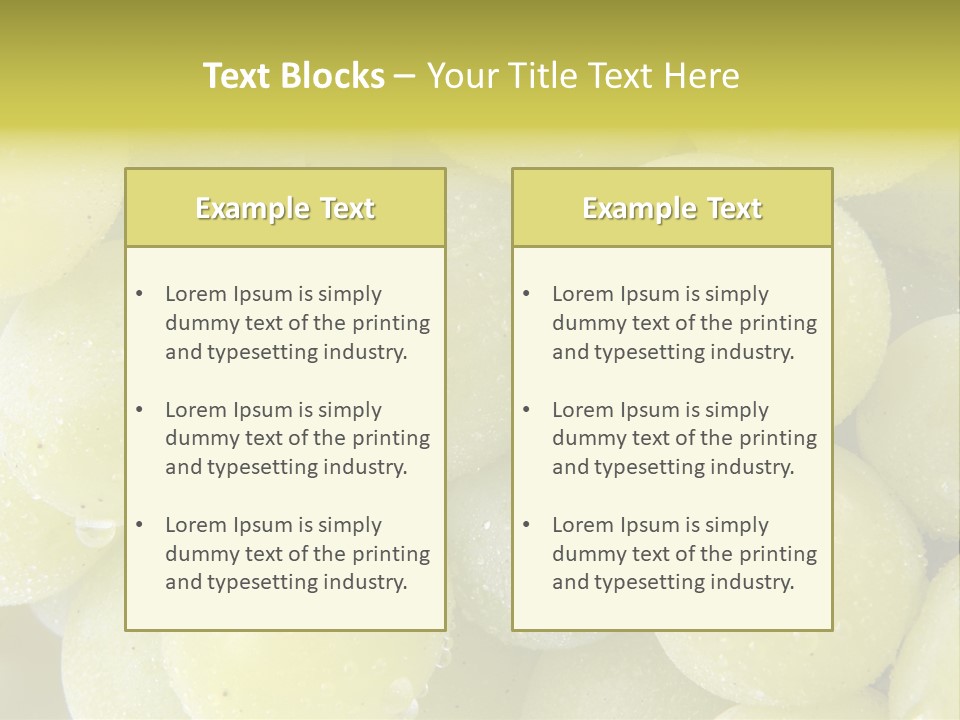 Close Up Of Green Grapes PowerPoint Template