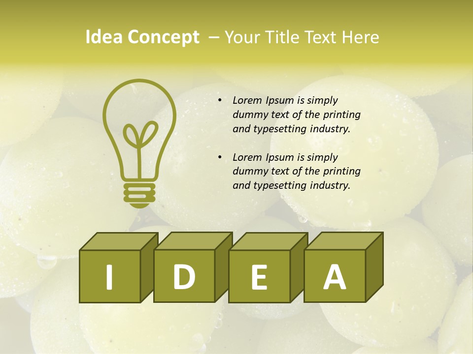 Close Up Of Green Grapes PowerPoint Template