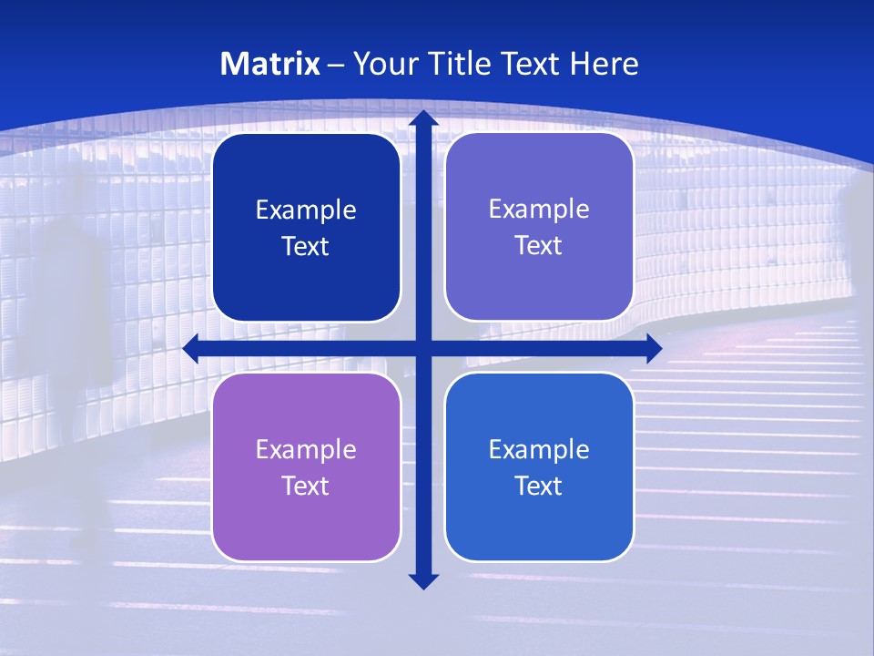 Blurred Pedestrians In Modern Passageway PowerPoint Template