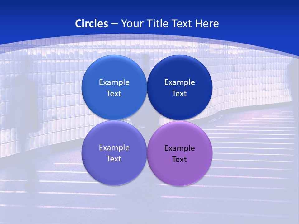 Blurred Pedestrians In Modern Passageway PowerPoint Template