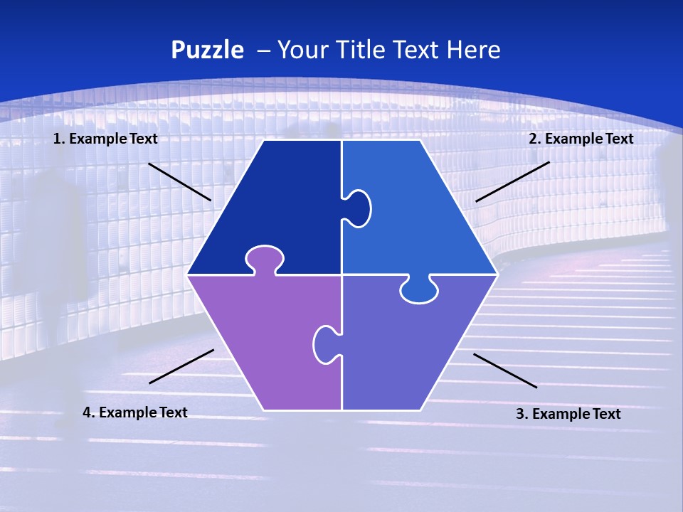 Blurred Pedestrians In Modern Passageway PowerPoint Template