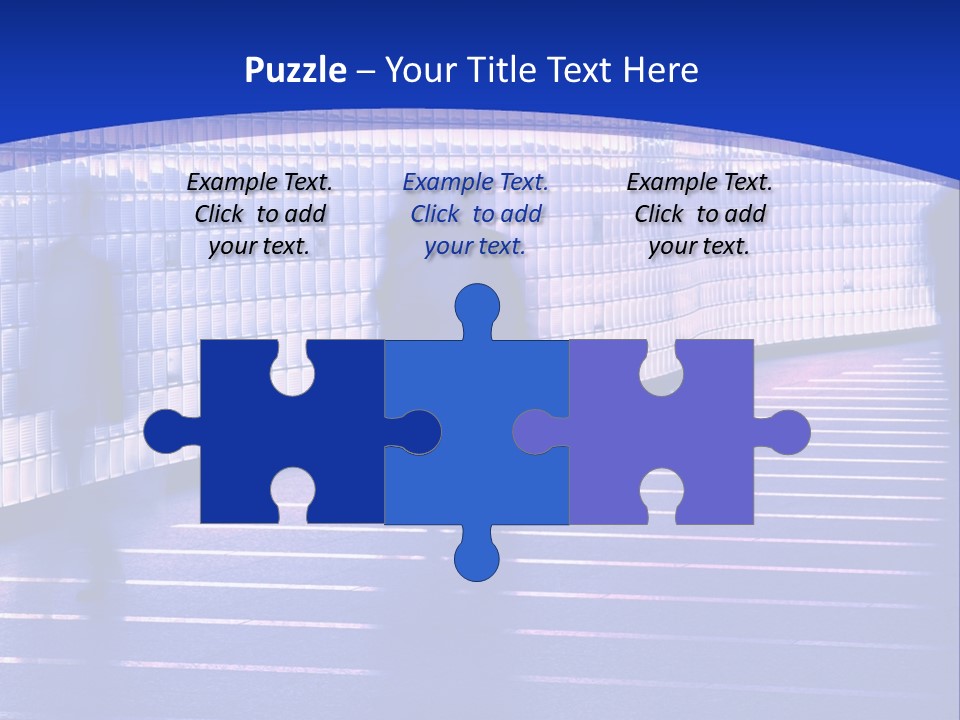 Blurred Pedestrians In Modern Passageway PowerPoint Template