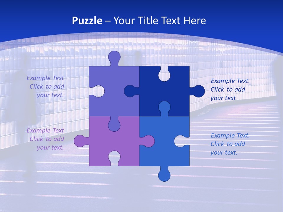 Blurred Pedestrians In Modern Passageway PowerPoint Template