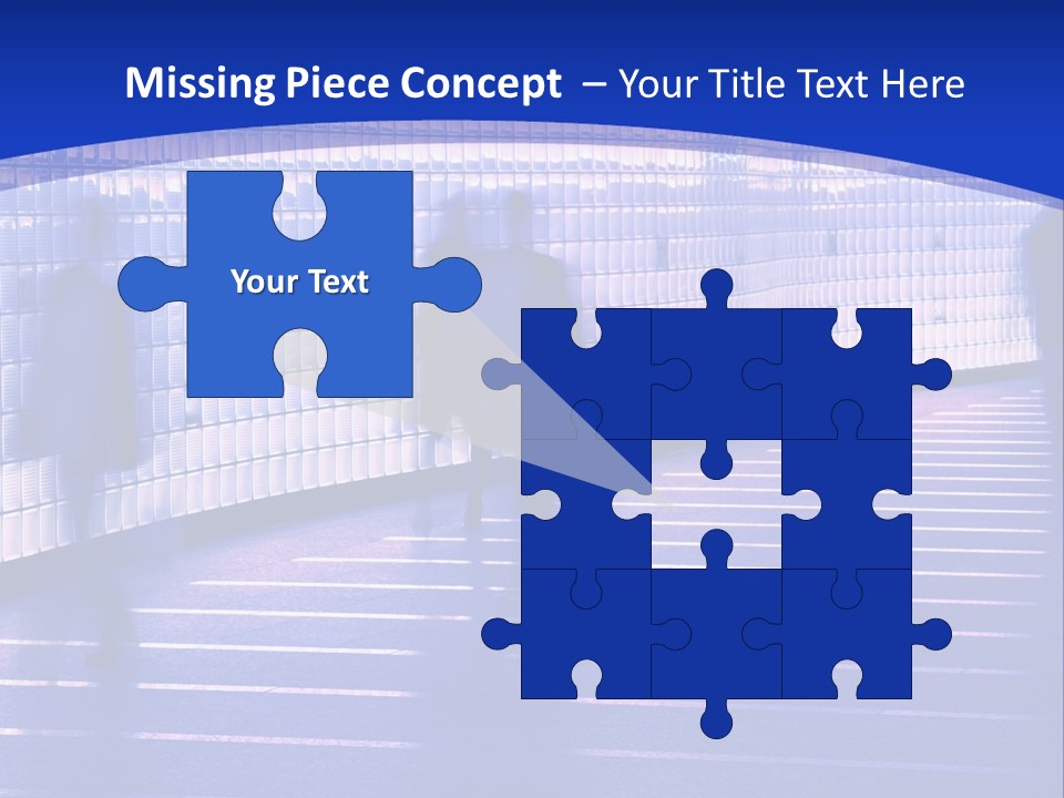 Blurred Pedestrians In Modern Passageway PowerPoint Template