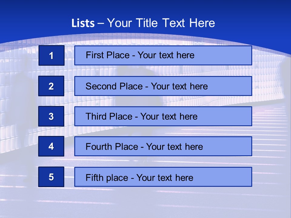 Blurred Pedestrians In Modern Passageway PowerPoint Template