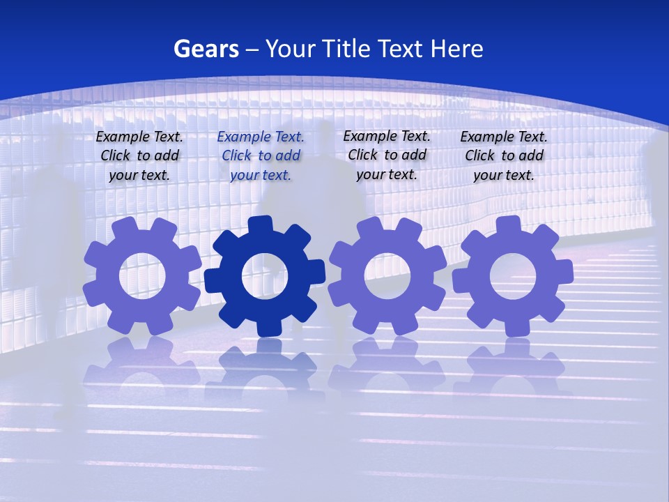 Blurred Pedestrians In Modern Passageway PowerPoint Template