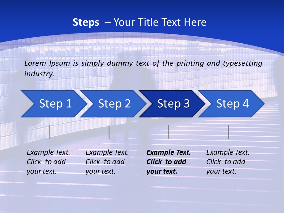 Blurred Pedestrians In Modern Passageway PowerPoint Template