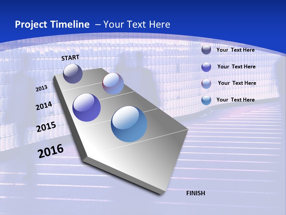 Blurred Pedestrians In Modern Passageway PowerPoint Template