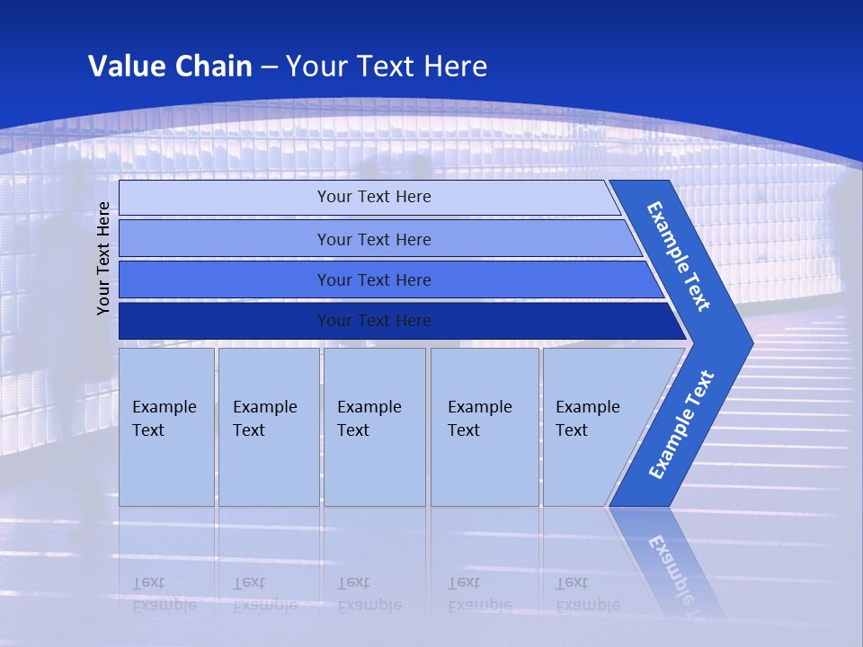 Blurred Pedestrians In Modern Passageway PowerPoint Template