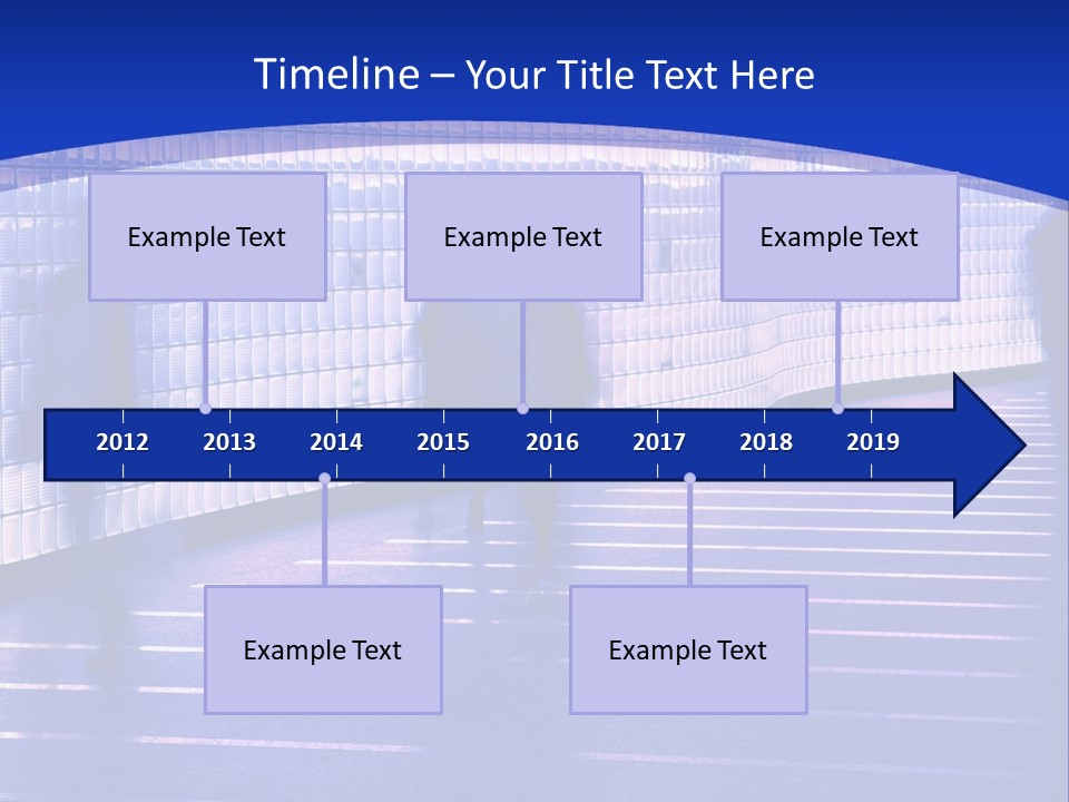 Blurred Pedestrians In Modern Passageway PowerPoint Template