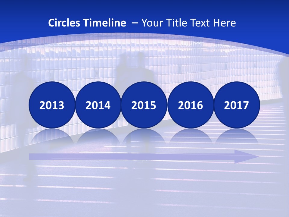 Blurred Pedestrians In Modern Passageway PowerPoint Template