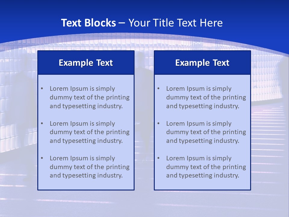 Blurred Pedestrians In Modern Passageway PowerPoint Template
